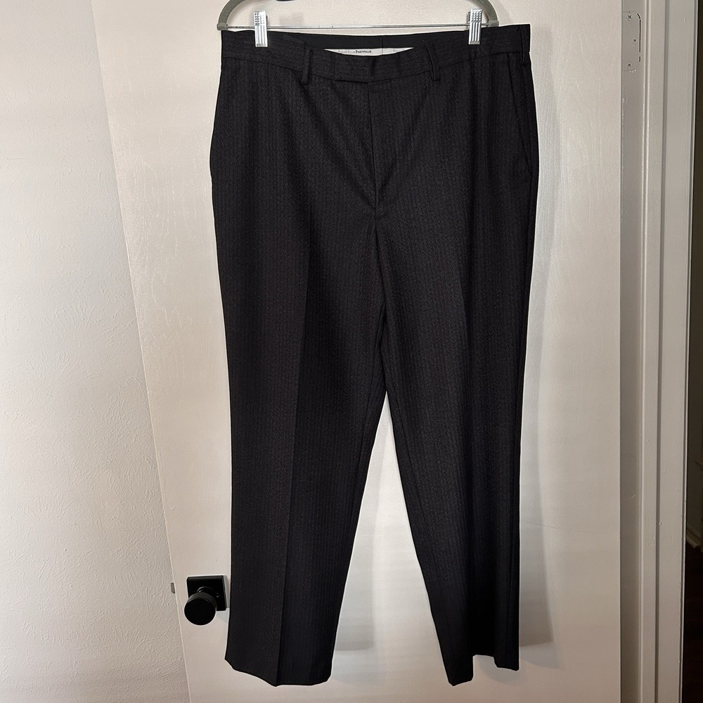 Perry Ellis Portfolio 36x30 Charcoal Gray Pants Mens Suit Bottom Dress Slacks